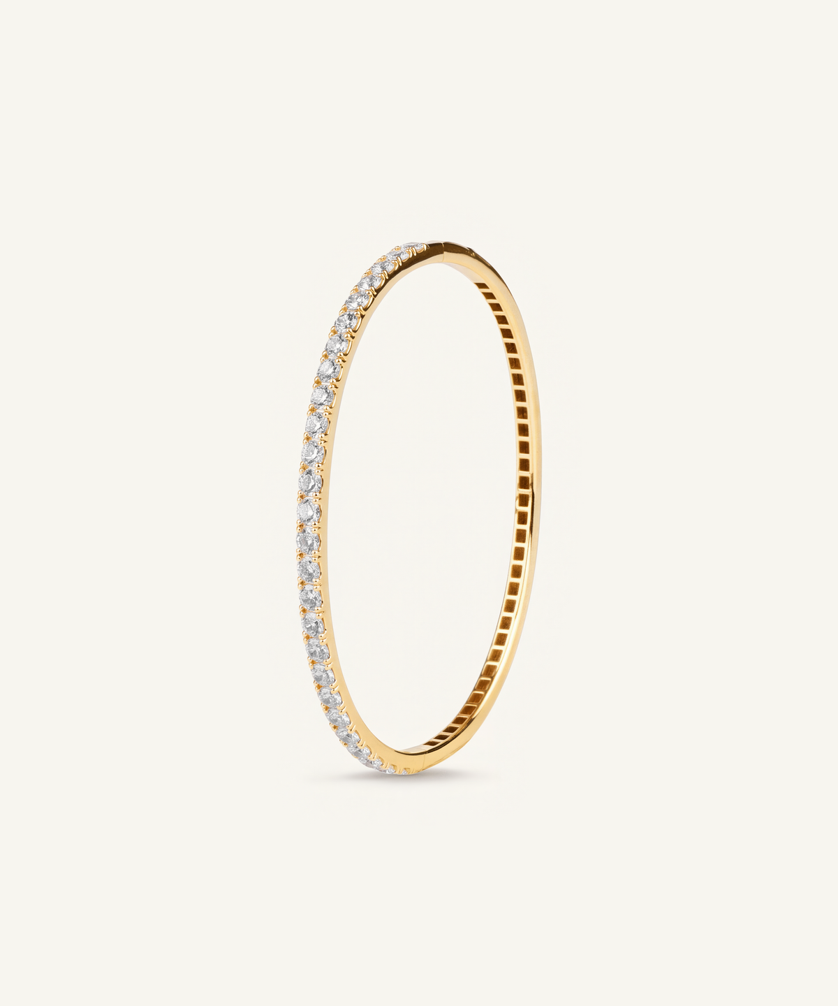 옐로우 골드 | Lab Grown Diamond Half Tennis Bangle, detail 7