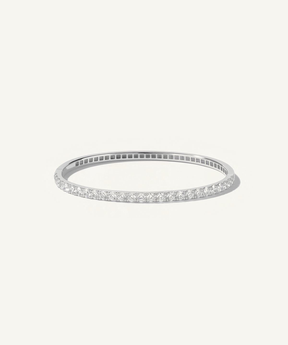 화이트 골드 | Lab Grown Diamond Half Tennis Bangle