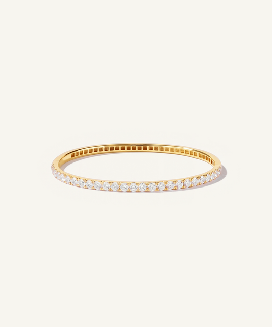 옐로우 골드 | Lab Grown Diamond Half Tennis Bangle