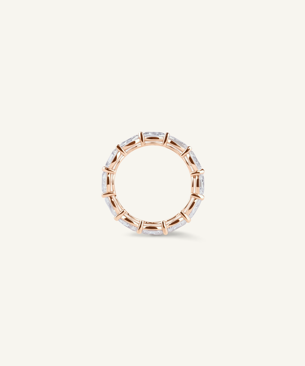 로즈 골드 | Oval Cut Lab Grown Diamond Eternity Band, profile