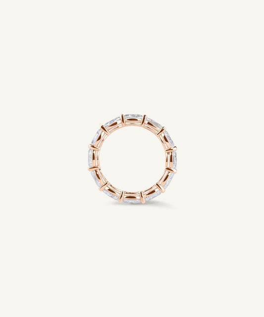 로즈 골드 | Oval Cut Lab Grown Diamond Eternity Band, profile