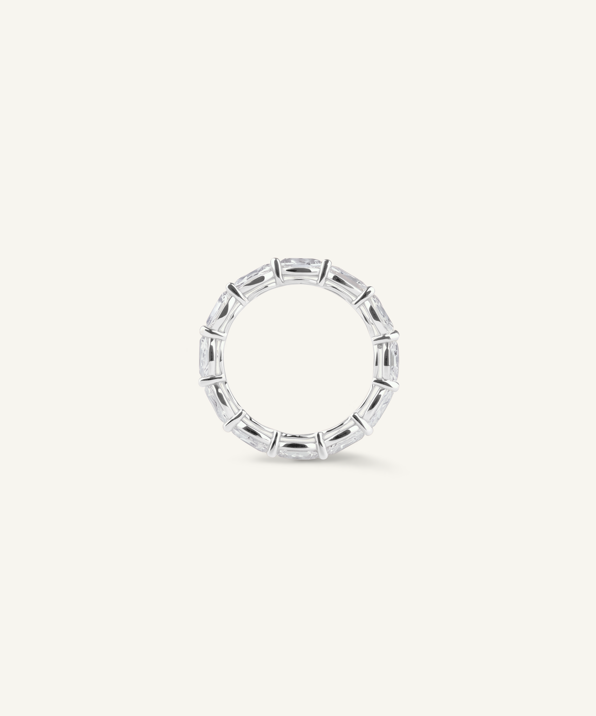 화이트 골드 | Oval Cut Lab Grown Diamond Eternity Band, profile