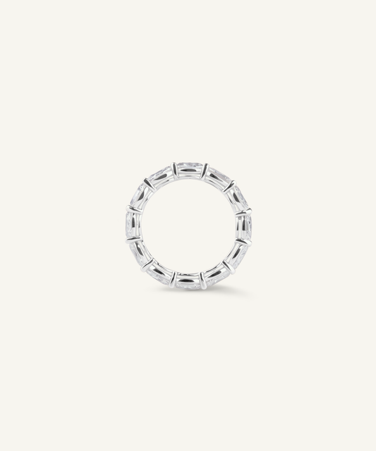 화이트 골드 | Oval Cut Lab Grown Diamond Eternity Band, profile