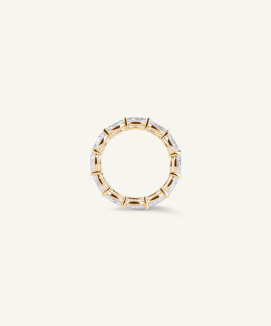 옐로우 골드 | Oval Cut Lab Grown Diamond Eternity Band, profile