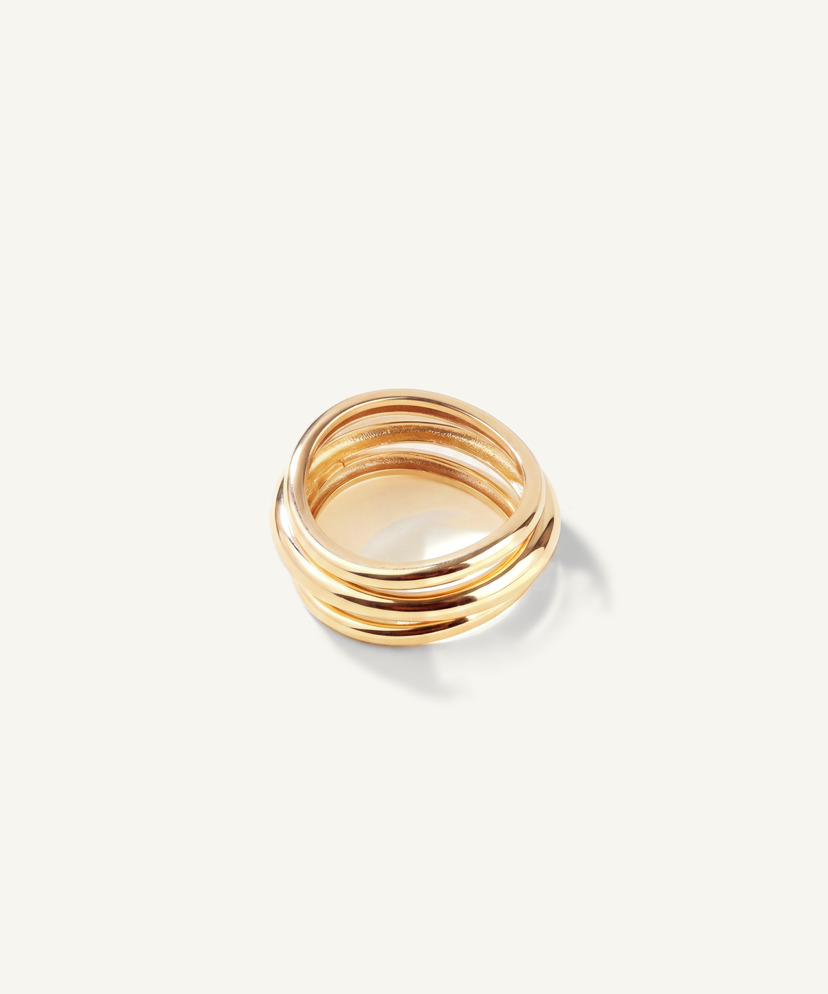 옐로우 골드 | Wavy Triple Band Ring, detail