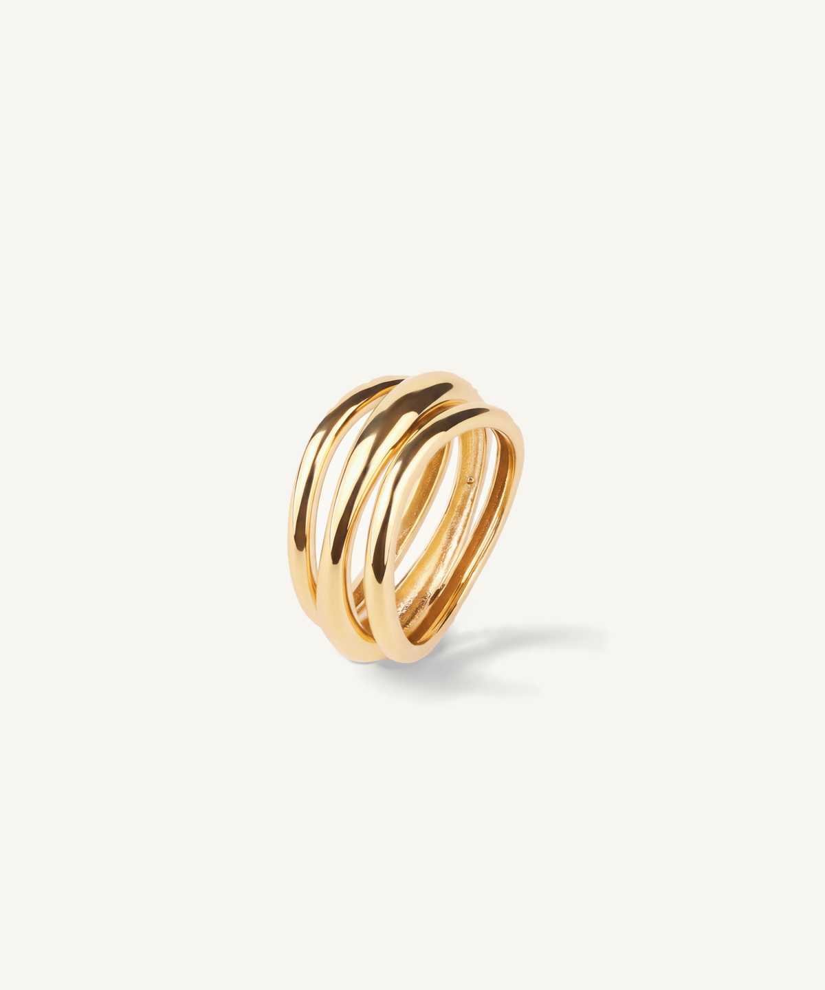 옐로우 골드 | Wavy Triple Band Ring, detail 2