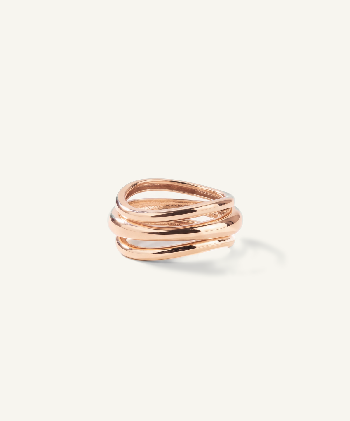 로즈 골드 | Wavy Triple Band Ring