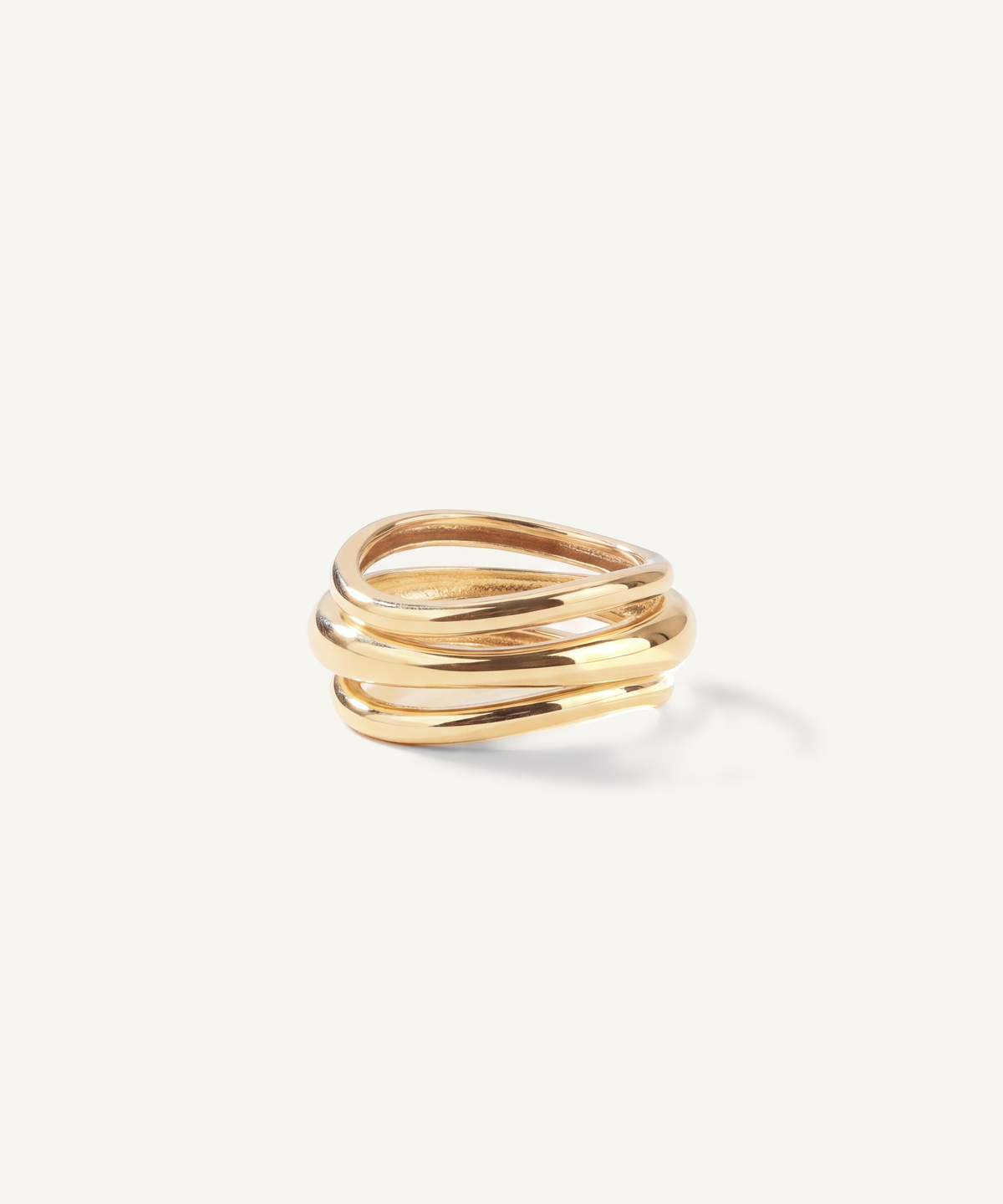 옐로우 골드 | Wavy Triple Band Ring
